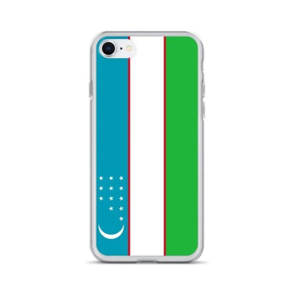 Mobilskal – Uzbekistan Flagga – Kompatibel med iPhone 6 – Mjuk Fodral – Slitstark och Stötsäker - Silikon - Pixelforma
