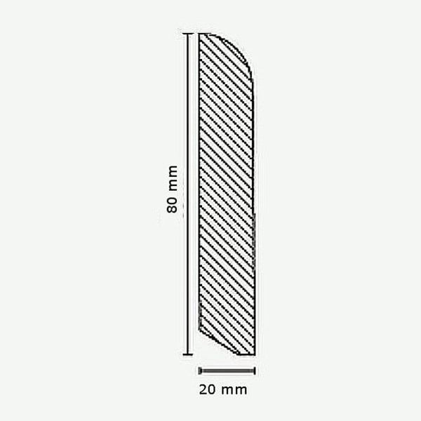 PROVISTON Massiv träsockel 20 x 80 x falllängder upp till ca 2400 mm Ek 60 meter | 25 stycken