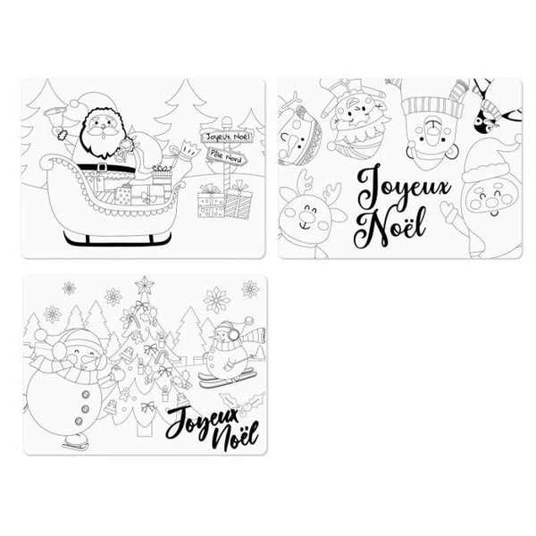MégaCréa DIY - Julbordstabletter i papper att färglägga 28x38 cm 6 stycken