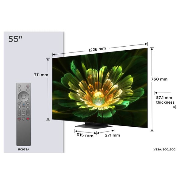 TV - TCL - 55C79K - 4K UHD - QD-Mini LED - 144Hz - Bang & Olufsen