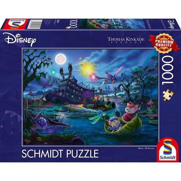 Palapeli - SCHMIDT SPIELE - Pelastajat Bernard ja Bianca - 1000 palasta - 69,3 x 49,3 cm - Thomas Kinkade -kokoelma