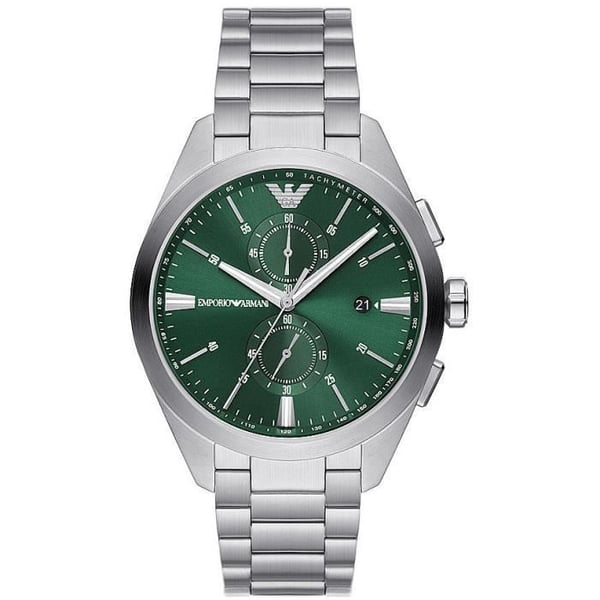 Kronografklocka - Emporio Armani - AR11480 - Silver - Återvunnet rostfritt stål - 5 ATM