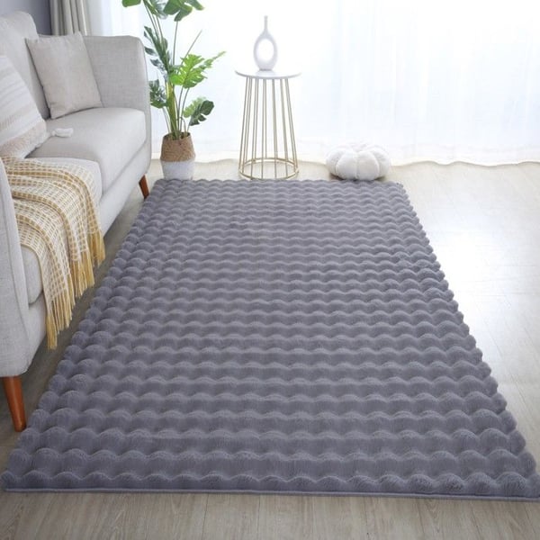 Matta - AYYILDIZ - Shaggy - Grå - 80x250 cm - Mjuk och halkfri
