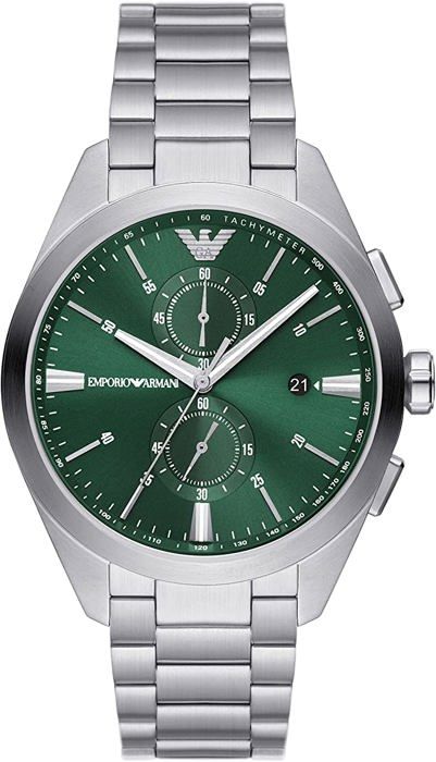 Kronografklocka - Emporio Armani - AR11480 - Silver - Återvunnet rostfritt stål - 5 ATM