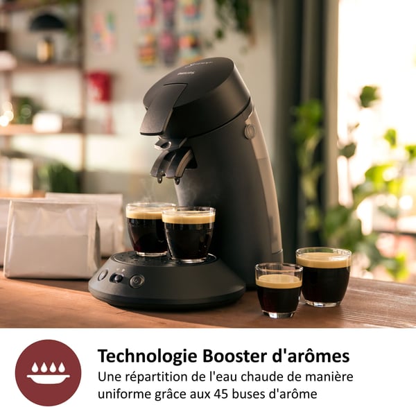 Kaffebryggare med kapslar - PHILIPS - SENSEO - CSA210/61 - Original Plus - Djup svart