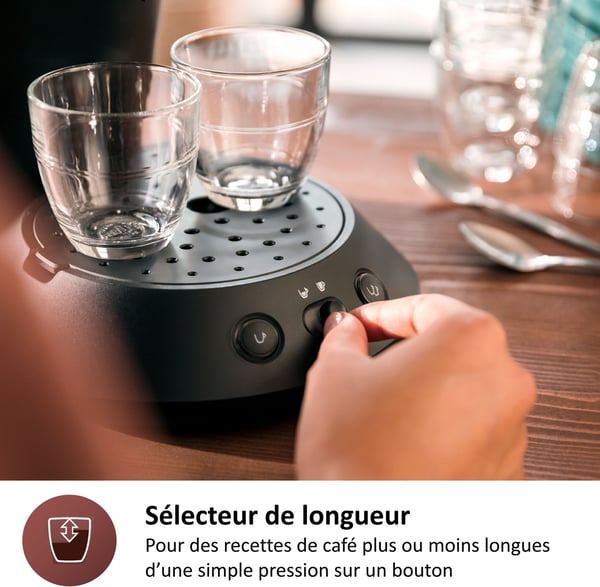 Kaffebryggare med kapslar - PHILIPS - SENSEO - CSA210/61 - Original Plus - Djup svart