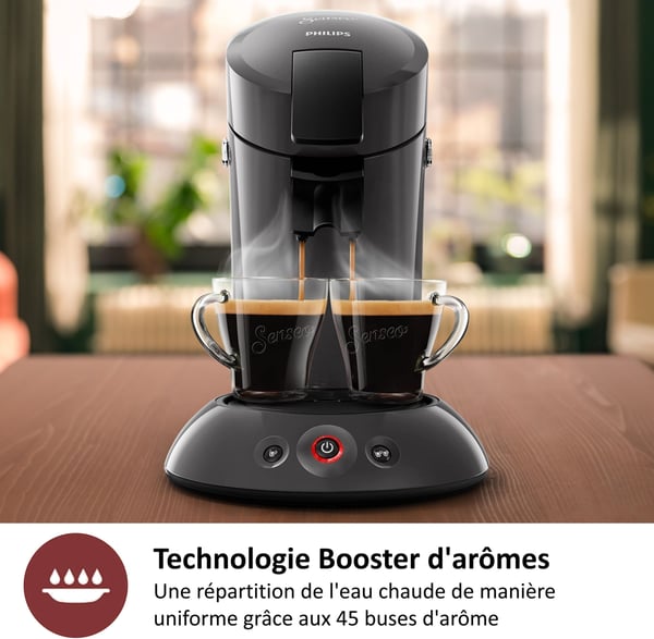 Kaffebryggare med kapslar - PHILIPS - SENSEO - CSA210/61 - Original Plus - Djup svart