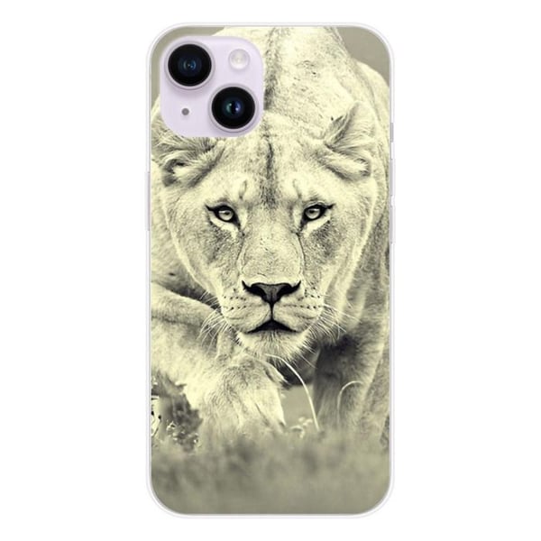 Tryckt silikonfodral som är kompatibelt med Apple iPhone 15 Lioness