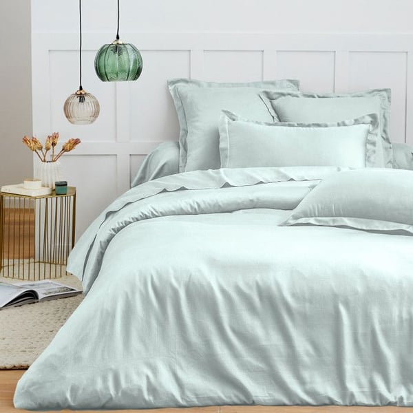 4-delars sängkläder "Premium" för säng 140 x 190 cm Mint 100% Bomull