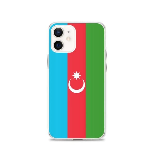Telefon skal - PIXELFORMA - Azerbajdzjans flagga - Kompatibel med iPhone 12 - Mjuk - Stötbeständig
