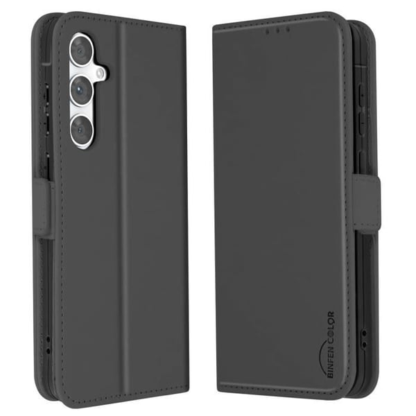 Fodral till Samsung S24 FE - AVIZAR - Plånbok med dubbla magnetlås - Svart Fodral till Samsung S24 FE - AVIZAR - Plånbok med dubbla magnetlås - Svart