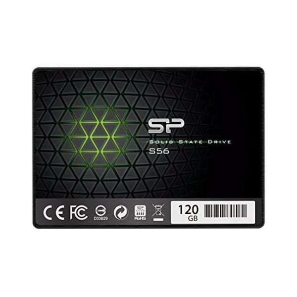 SILICON POWER SSD - SATAIII (TLC) - S56 - 120 GB - 7mm 2.5" Musta, Phison-ohjain + 3D TLC NAND