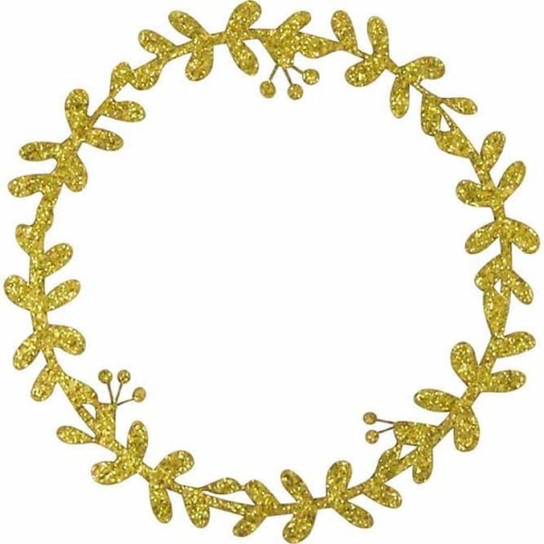 Die-cuts - Die-cuts - Papperskransar - Glittrande guld - 7 cm - Festdekoration