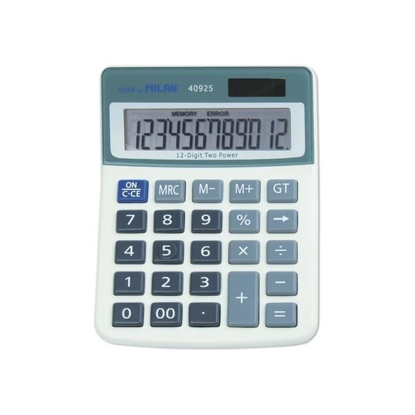 Skrivbordskalkylator - 12 siffror - Solenergi - 3 minnesknappar