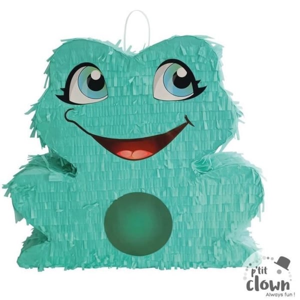 Piñata Grenouille - LITEN CLOWN - 39x44cm - Blå Turkos/Grön - Barnkalas