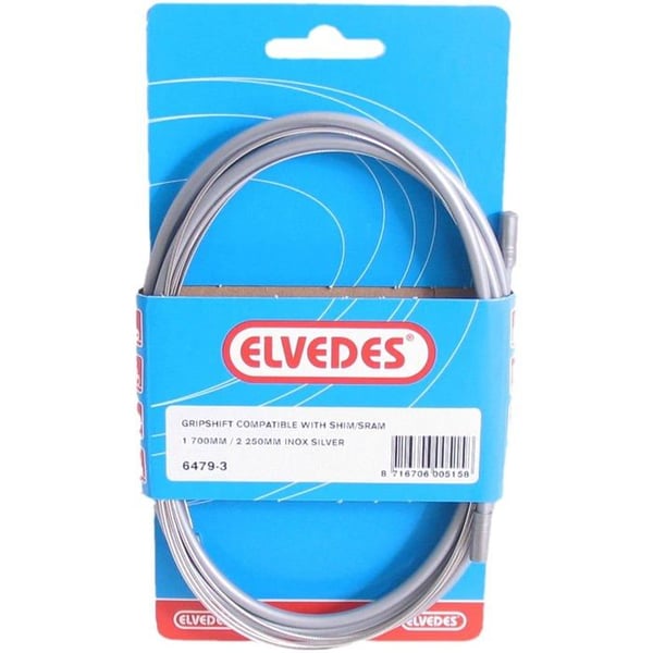 Gripshift kabelkit - Elvedes - Rostfritt stål - Silver - 15 tum - Kompatibel med Shimano/SRAM - Pålitlig
