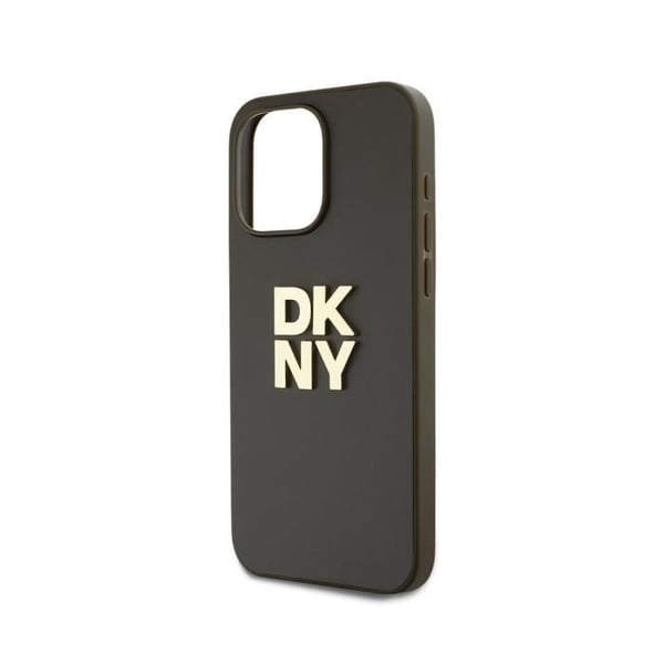 Coque - iPhone 15 Pro Max - Brunt - Handled - Metalliserat DKNY-logotyp