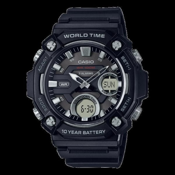 Klocka - CASIO - AEQ-120W-1AV - 3 Larm - Vattentålig 100m - Batteritid 10 år