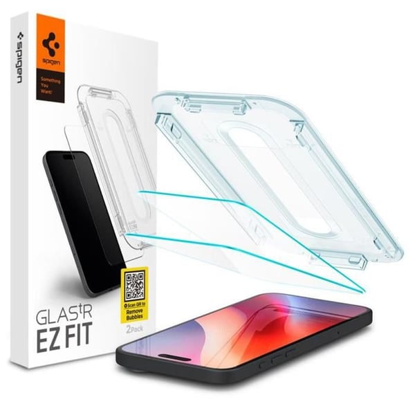 Hærdet glas SZKŁO HARTOWANE SPIGEN GLAS.TR ”EZ FIT” 2.Pack IPHONE 16 PRO CLAIR