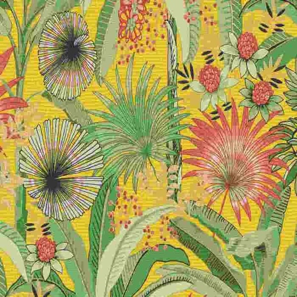 Non-woven tapet 10390-20 tapet blommor blommigt 0,53 x 10,05 m Erismann Martinique gul