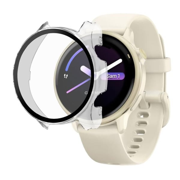 Garmin Vivoactive 6 kompatibelt fodral - Hårt skyddande smartklockasfodral Transparent härdat glasskärm Phonillico®