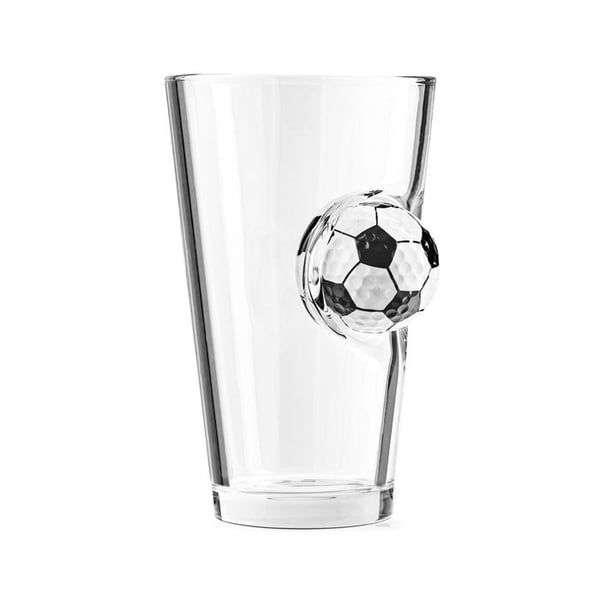 Glas med fotboll inkädd i glas present fotboll