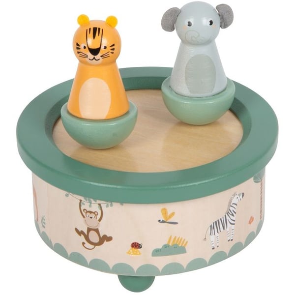 Musiklåda - SMALL FOOT COMPANY - Safari - Trädzur - Lugnande melodi - 12x12x12 cm