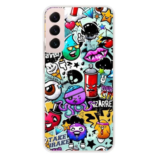 Siliconskal - Kompatibel med Samsung Galaxy S22 Plus - graffiti design 2