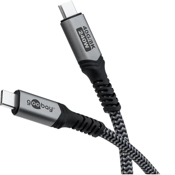 USB-kabel - GOOBAY - Snabbladdningskabel USB-C 240W - 40 Gbit - Kompatibel med HDR10 - Flexibel och mjuk