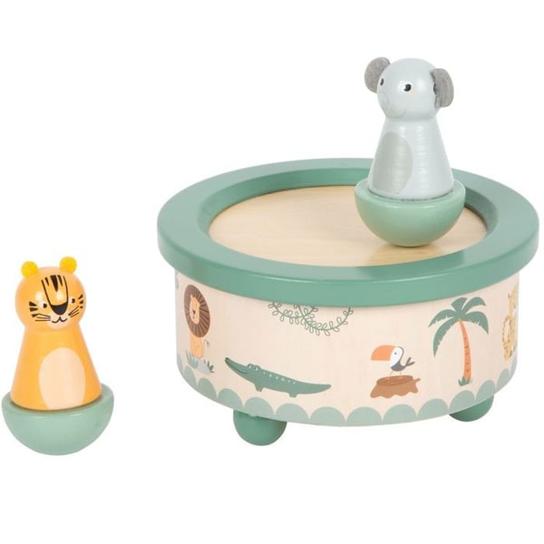 Musiklåda - SMALL FOOT COMPANY - Safari - Trädzur - Lugnande melodi - 12x12x12 cm