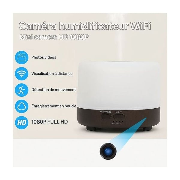 Aromaterapi Diffuser Kamera Spion Wi-Fi Full HD 4K
