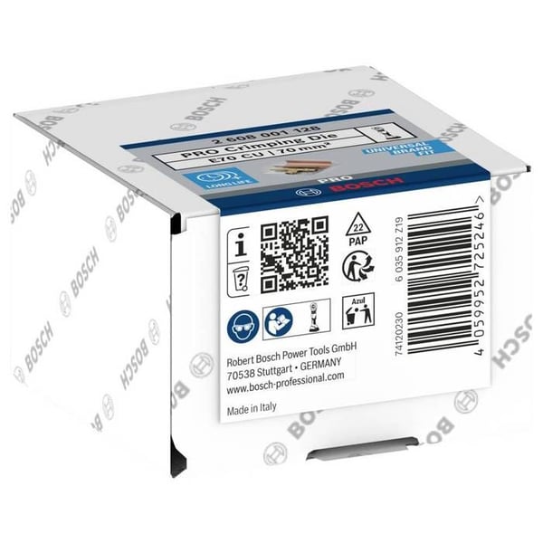 Bosch Tillbehör 2608001128 2608001128 Crimpmatris för tubformade kontakter, för tubformade kontakter 70 till 70 mm²