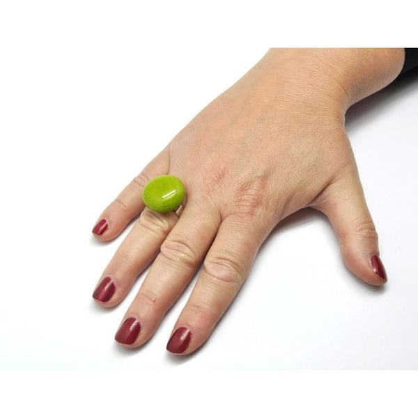 Ceraselle - Ring i keramik liten modell Grön äpple