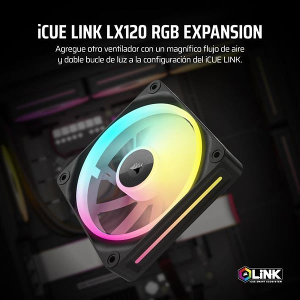 Fläkt - CORSAIR - iCUE Link LX120 - 120 mm - RGB - PWM 2400 varv/min