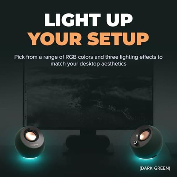Datorhögtalare 2.0 - Creative - Pebble Pro - USB-C - Bluetooth 5.3 - Anpassningsbar RGB-belysning