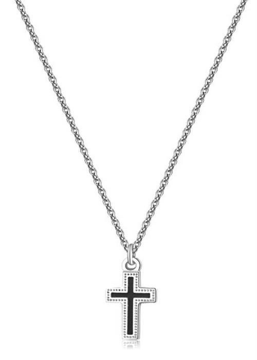 Collier - S'AGAPÕ - SHS01 - Stål 316L - Kors Pendentiv - 48 cm
