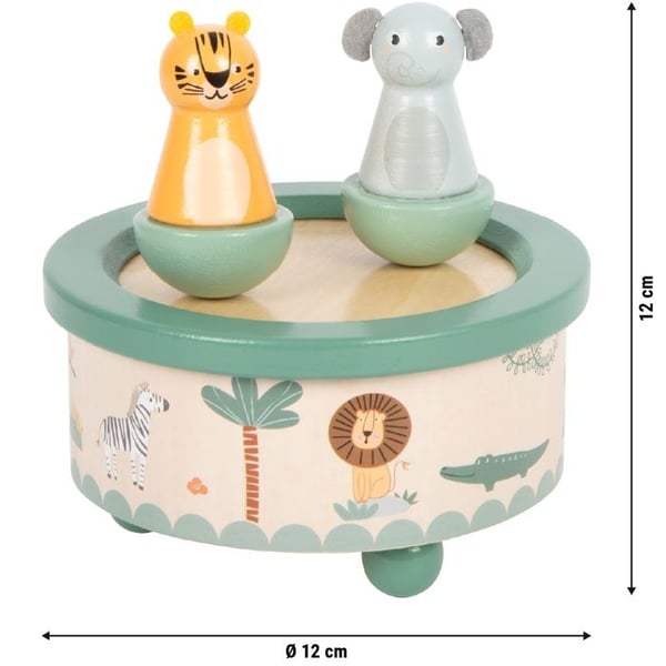 Musiklåda - SMALL FOOT COMPANY - Safari - Trädzur - Lugnande melodi - 12x12x12 cm