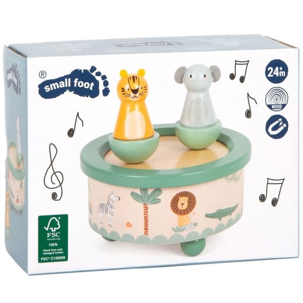 Musiklåda - SMALL FOOT COMPANY - Safari - Trädzur - Lugnande melodi - 12x12x12 cm