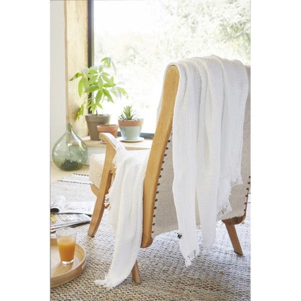 Fransfilt "Gaïa" alla storlekar "Cotton Gauze" - Gaïa Chantilly - 180 x 220 cm