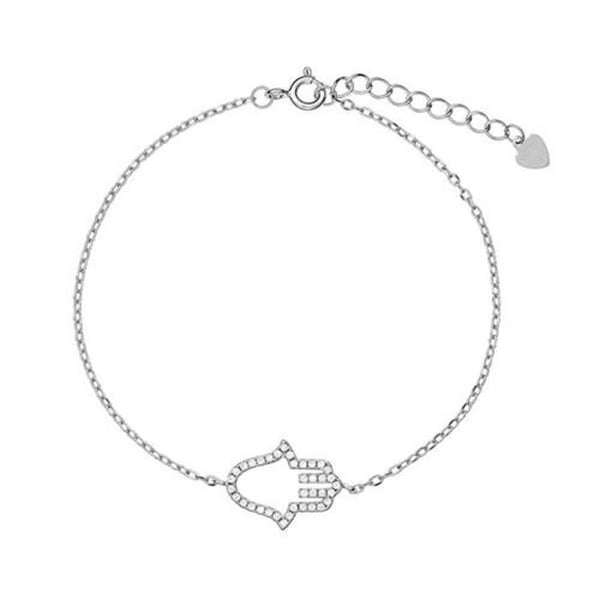 Armband - AGAIN JEWELRY - Hamsa - Silver - Rhodiumpläterad - 16 cm med 3 cm förlängning