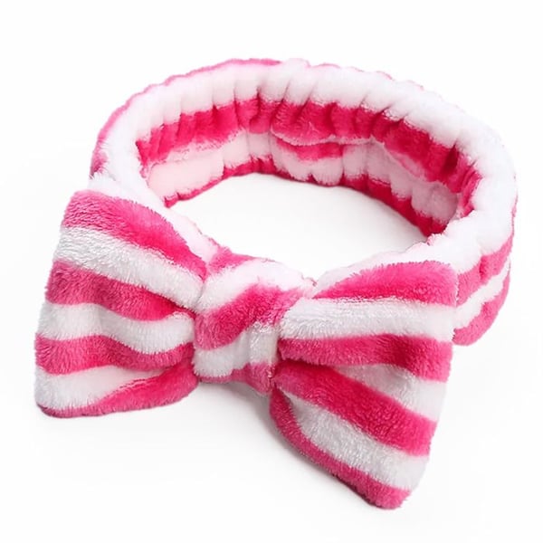 Bandeau Spa - AVIZAR - Fuchsia och Vitt - Fleece - Mjukt och halkfritt - Tvättbar