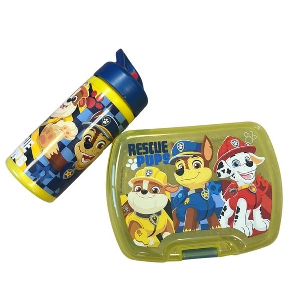 Set Mat för Barn Paw Patrol med Lunchlåda och Flaska 420ml Plastisk Gul för Skola och Utflykter