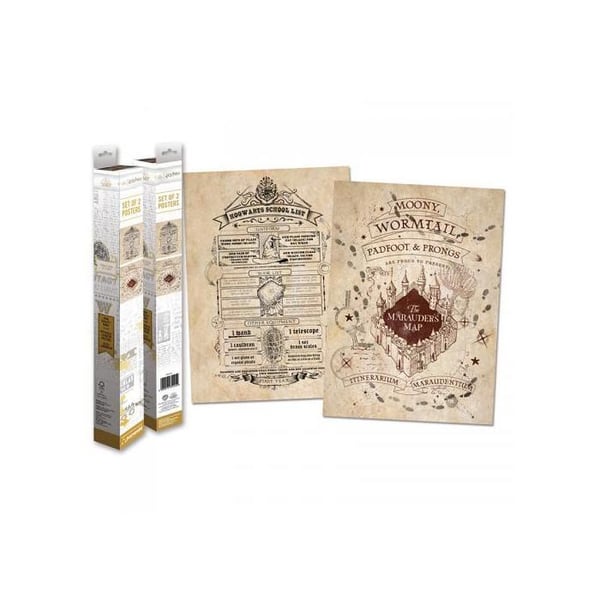 Harry Potter – Set 2 Posters 52 x 38 cm – Karta och Skollista