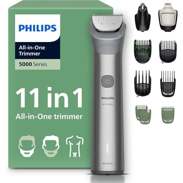 Philips Multigroom serie 5000 MG5951/15 - 11 tillbehör, självvassande blad