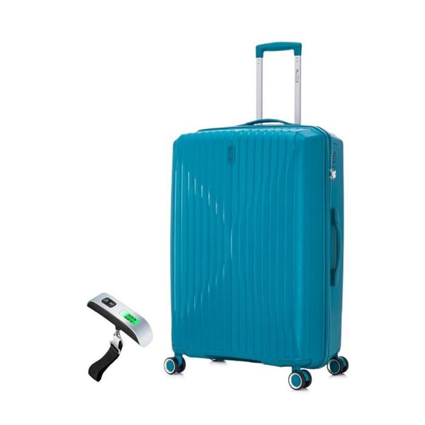 Resväska Större Storlek 75cm i Oförstörbart Polypropen | Resväska CELIMS SkyCruiser | TSA-lås | 8 Hjul 360 | Blå