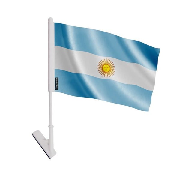 Klistret flagga Argentina – 14 x 21 cm – Mjuk polyester – Lätt att klistra – 5 stycken – Pixelforma