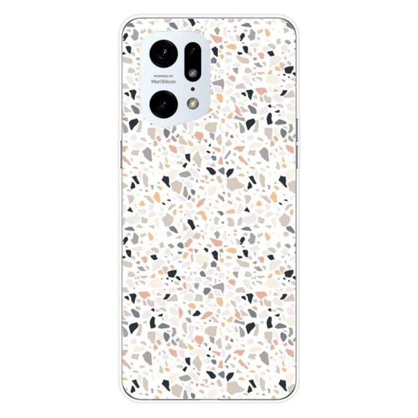 1001Coques - Silikonfodral kompatibelt med Oppo Find X5 Pro - Terrazzo-mönster i färg - Originaldesign tryckt i Frankrike