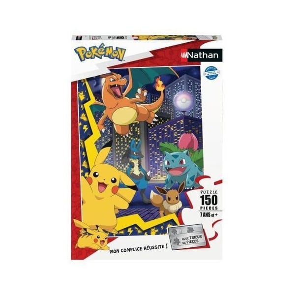 Pussel med 150 bitar Pokémonstaden, Pokémon, För barn, från 7 år, Nathan, 086189