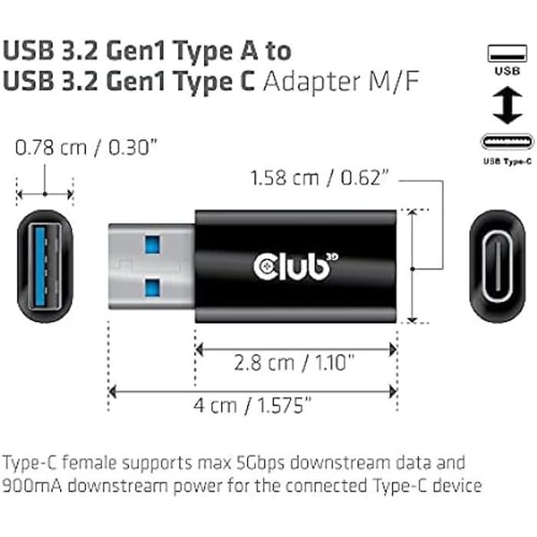 Club 3D USB 3.2 Typ A <> USB 3.2 Typ C-adapter