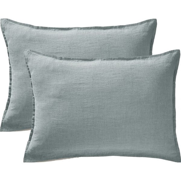 Set med 2 örngott "Soline" 60 x 60 cm & 50 x 70 cm "Tvättad lin" - Soline Azur - Örngott 50 x 70 cm